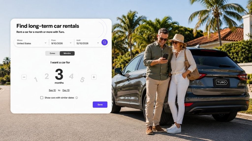 Turo long-term car rental for a snowbird winter stay