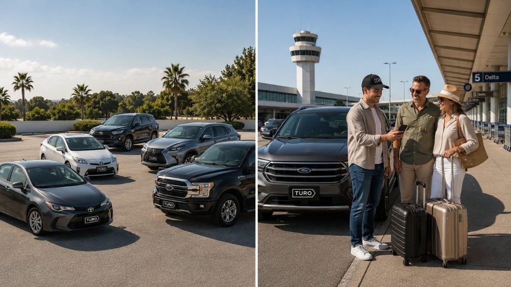 Turo car rental options with airport vehicle delivery