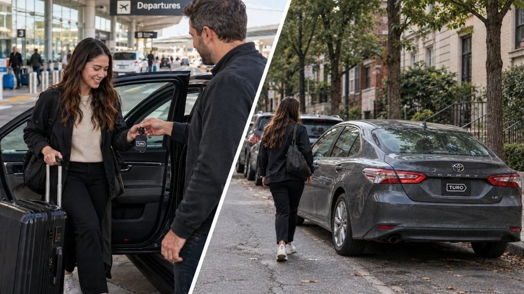 Turo airport car delivery with a Toyota Camry for convenient city transportation.