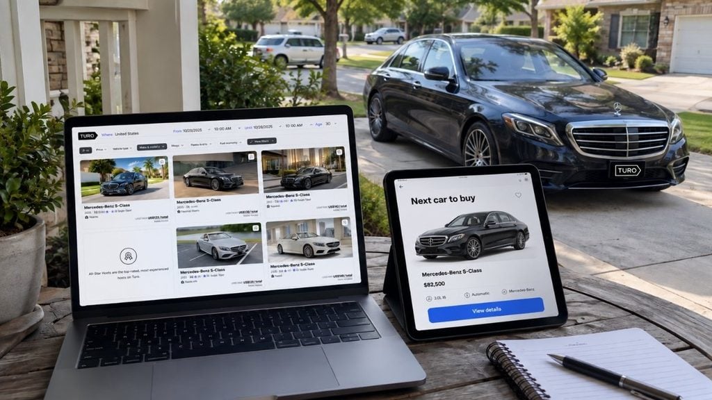 Browsing Turo car listings while shopping for a next car.